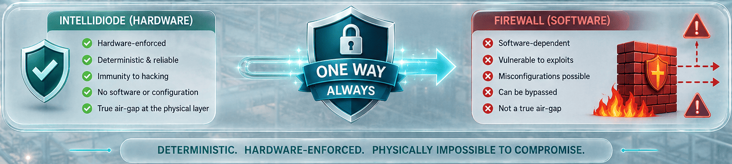 IntelliDiode Hardware vs Software Firewall Comparison